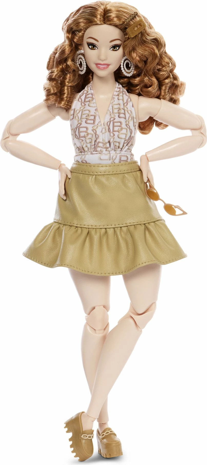 Kukull Barbie Mattel You Create Barbie Basics Neutral Set 003 JJX37 me 2 koka ndërruese, 4 veshje, 2 palë këpucë, 6 aksesorë, Made to Move, ngjyra neutrale