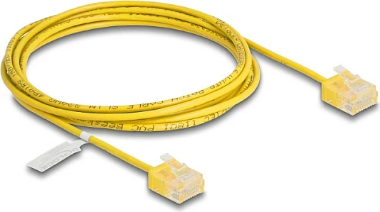 Kabllo rrjeti DeLOCK RJ45 Cat6 UTP Ultra Slim 2 m, e verdhë