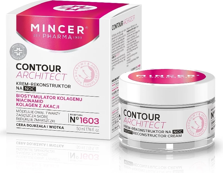Krem nate për fytyrë për femra Mincer Pharma Contour Architect No.1603, 50ml