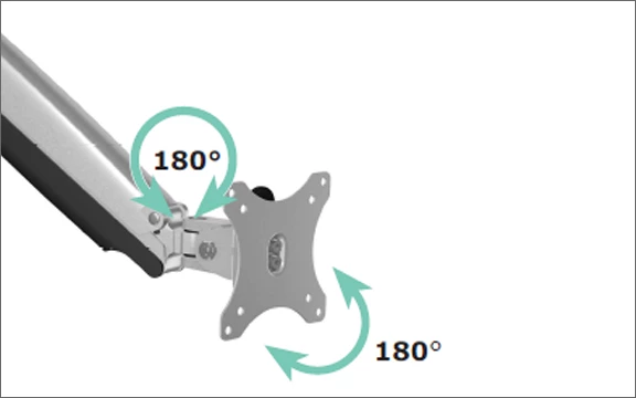 Mbajtëse tavoline për dy monitorë ICYBOX IB-MS504-T deri 32\", max 2×9 kg, VESA 75×75/100×100, argjend/e zezë