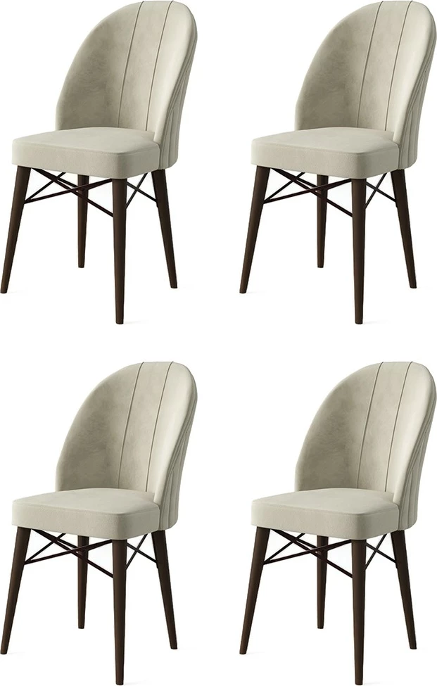 Set karrigash (4 copë), Hanah Home, Ritim, krem-kafe