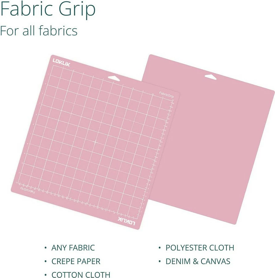 Mata prerjeje LOKLiK FabricGrip, 3 copë, ngjitëse për stof, rozë