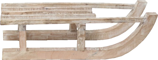 Dekoratë Krishtlindjesh sanie, dru mango natyral, 62x22x18cm