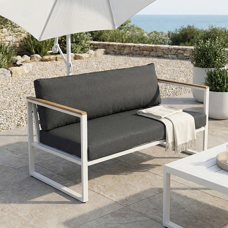 Divan dyvendësh Aurelio, metalik, ngjyrë e bardhë, jastëkë antracit, 130x74x63cm