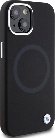 Mbështjellës BMW Signature Liquid Silicone MagSafe për iPhone 15 Plus/14 Plus, i zi