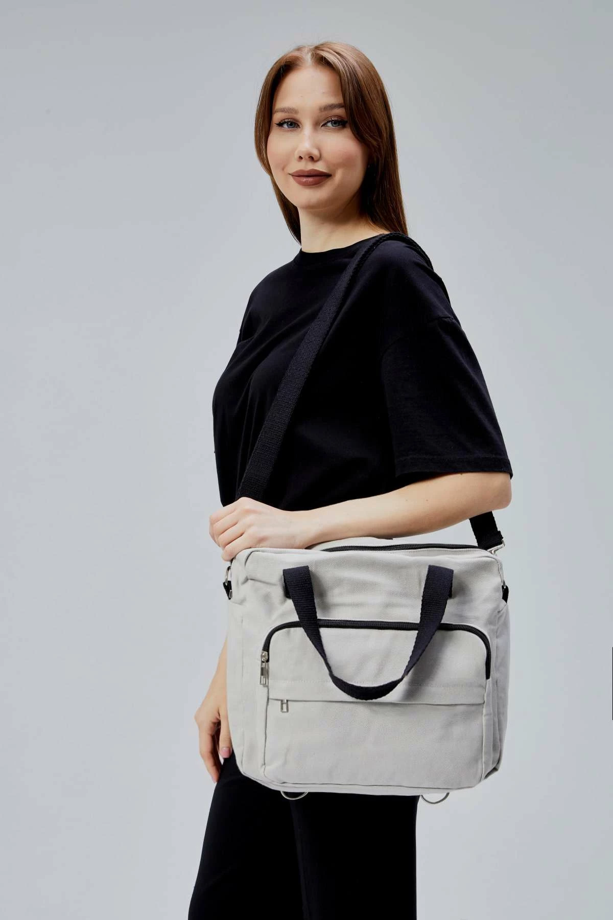 Çantë tote Zoozie Bags, gri, 33x30x10cm
