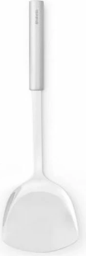 Spatulë për wok Brabantia 250927, çelik inox, ergonomike, e përshtatshme për lavastovilje, e bardhë