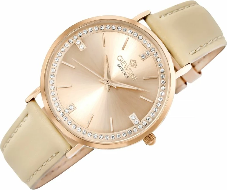 Orë dore femrash Giewont GW5390-A5, rose gold, rrip lëkure, set
