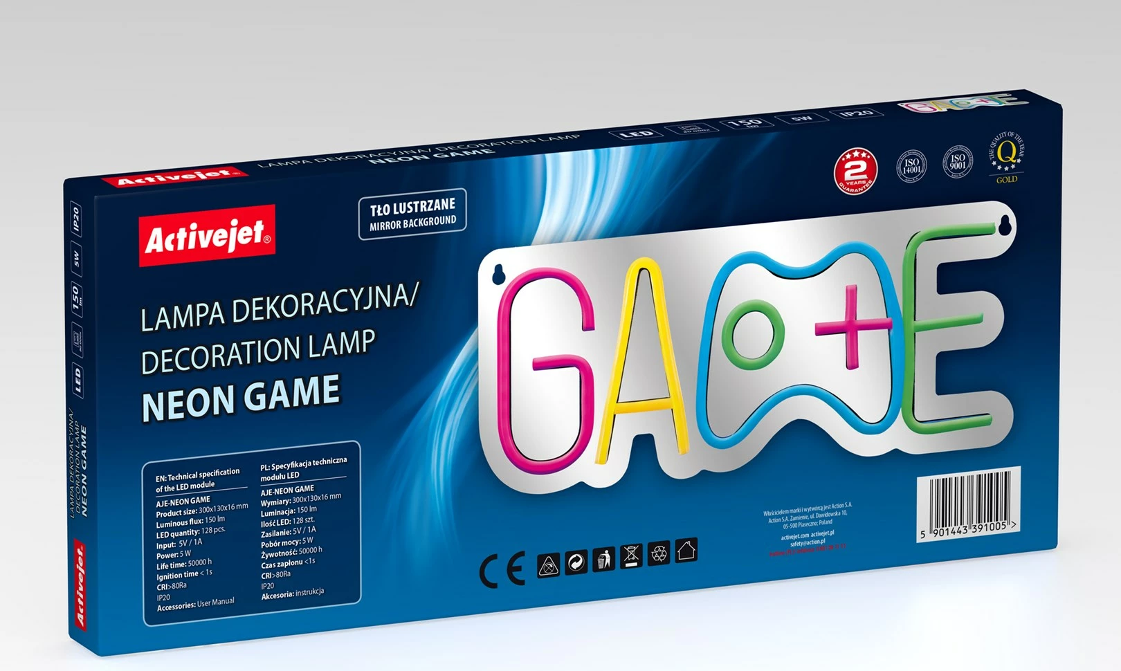 Dritë dekorative LED Activejet AJE-NEON GAME, Multingjyrëshe