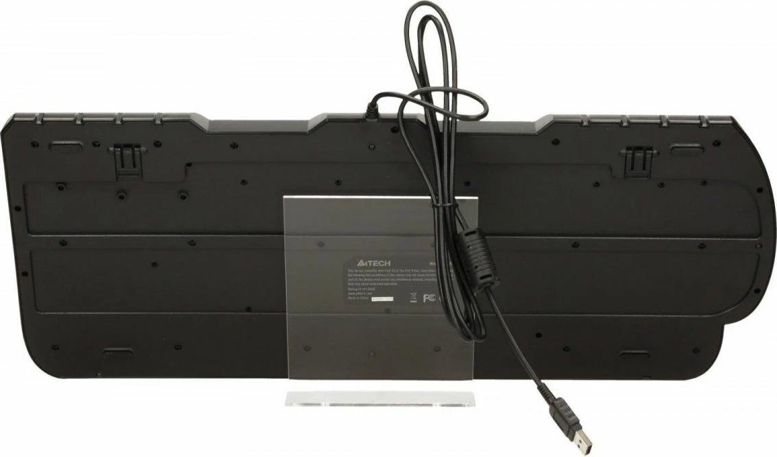 Tastierë gaming A4Tech X7 G800V USB me kabllo, full-size 100%, membranë, layout US, me mbështetëse dore, e zezë/argjendtë