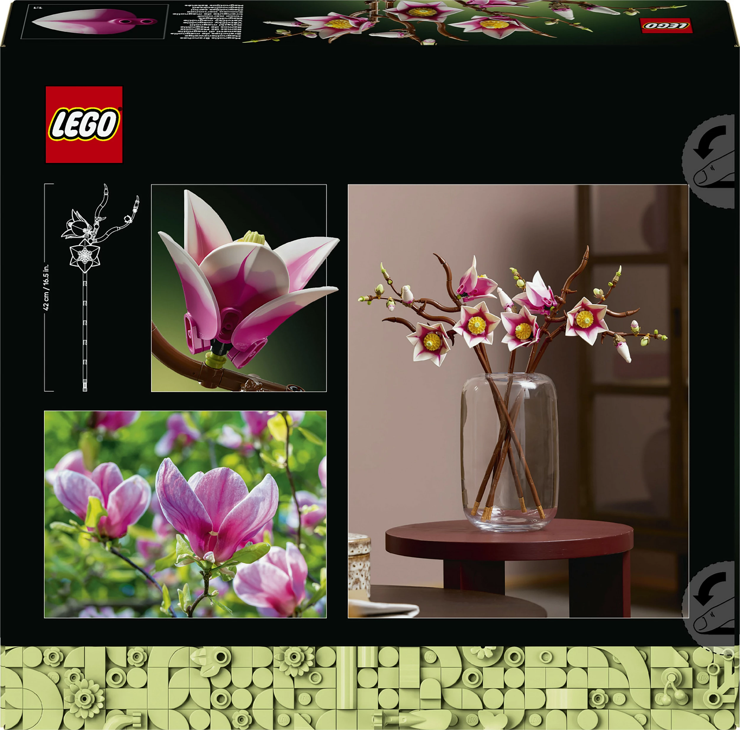 Set ndërtimi LEGO Botanicals Magnolia Branches 11510, 435 copë, 18+, shumëngjyrësh