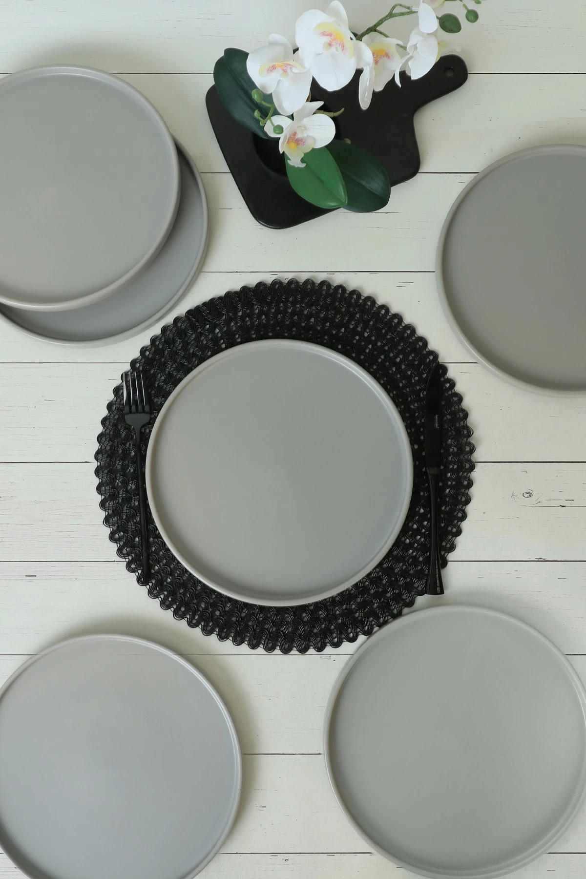 Set pjatash shërbimi (6 copë), Hermia Concept, gri mat, ST038006F995A000000MAS3T00