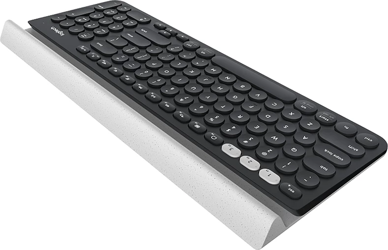 Tastierë wireless Logitech K780 Multi-Device, Bluetooth/USB, US Int'l, dark grey/speckled white
