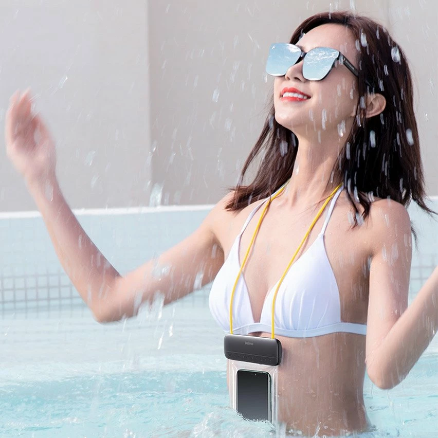 Mbështjellës universal Baseus Let's go Slip Cover Waterproof Bag për celular deri 7.2 inç, IPX8, Bardhë