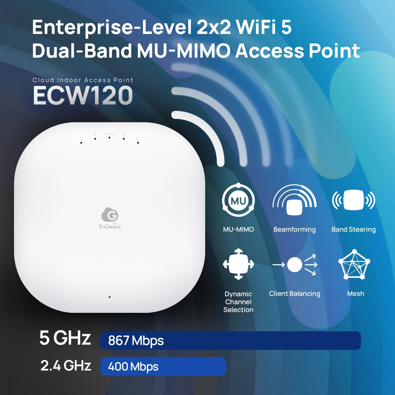 Pikë Qasjeje Wireless EnGenius Cloud ECW120, me Menaxhim në Cloud