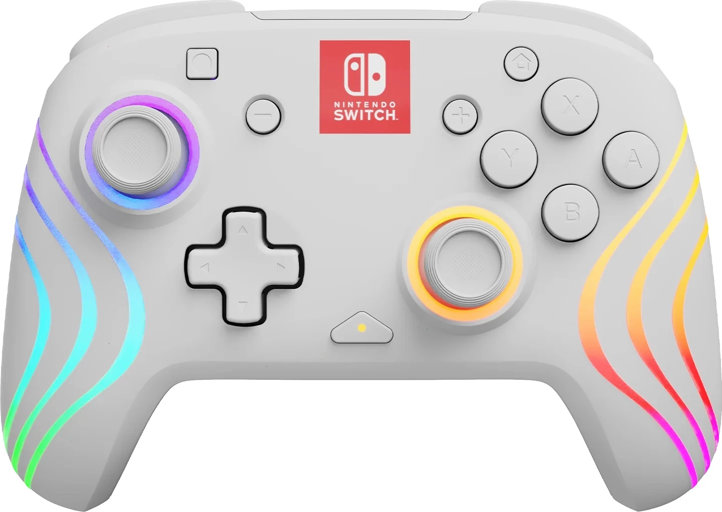 Kontroller wireless PDP Afterglow Wave për Nintendo Switch, RGB, bateri e rikarikueshme, i bardhë