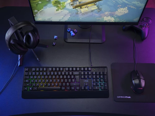 Set gaming Trust GXT 792 Quadrox, tastierë + maus, USB, QWERTY US, i zi 8