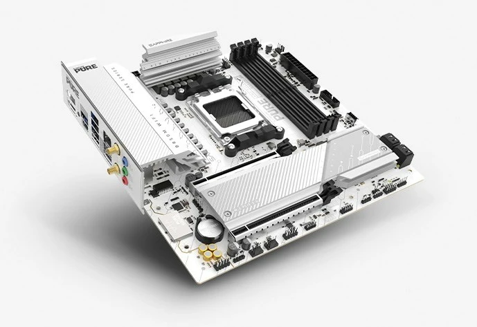 Pllakë amë Sapphire PURE B850M WIFI, Socket AM5, micro ATX, E bardhë