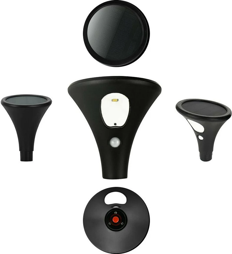 Lampë kopshti solare LED Synergy21, set 2 copë, me bateri, e zezë