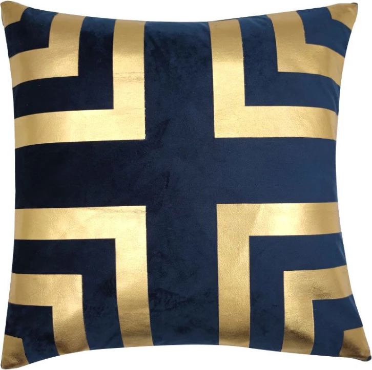 Jastëk dekorativ Illusion, kadife, blu-ari, 45x45cm