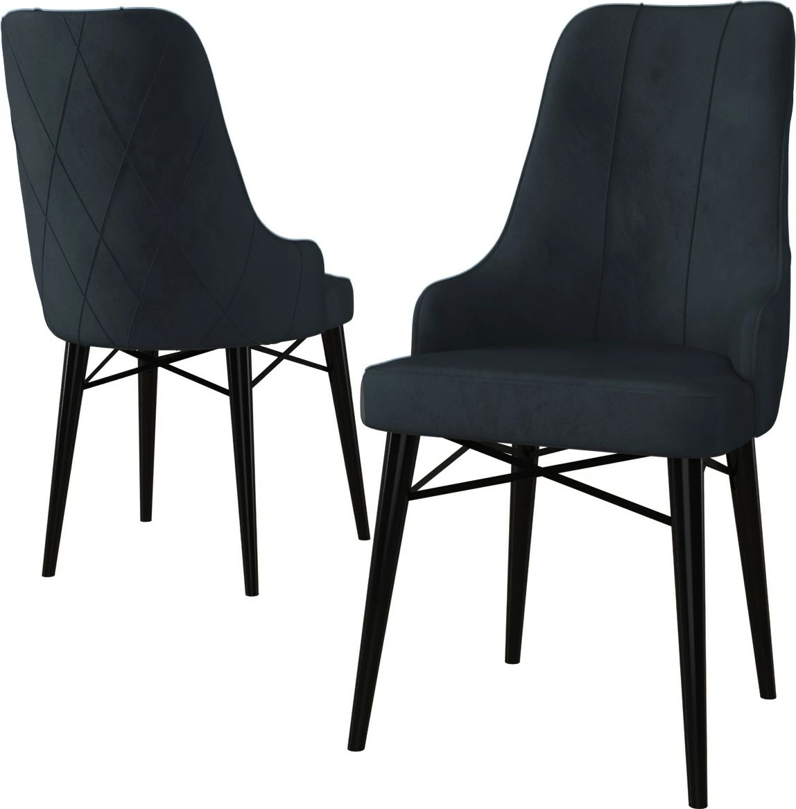 Set karrigesh (4 copë) Hanah Home, Neta, antracit, e zezë