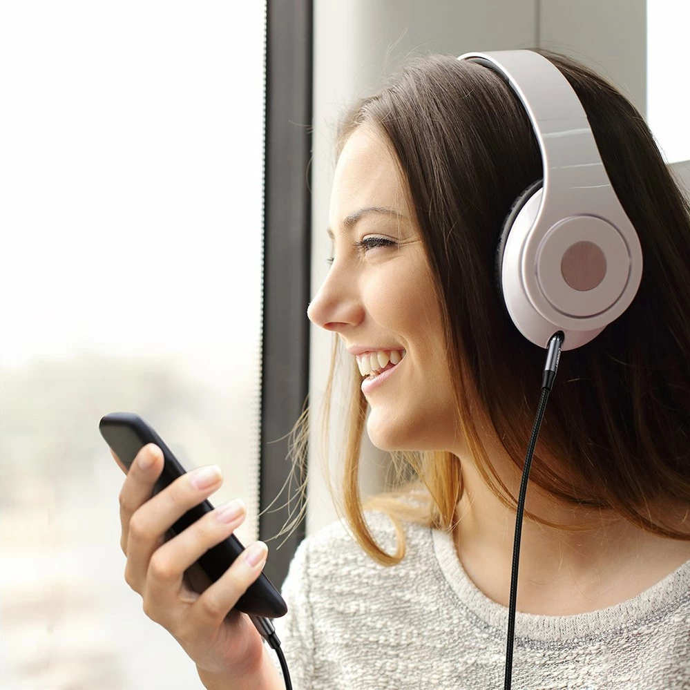 Kabllo audio AUX Ugreen 70509, Lightning në 3.5 mm, 1 m, Gri