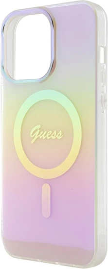 Mbështjellës Guess GUHMP15XHITSP për iPhone 15 Pro Max 6.7", MagSafe, rozë