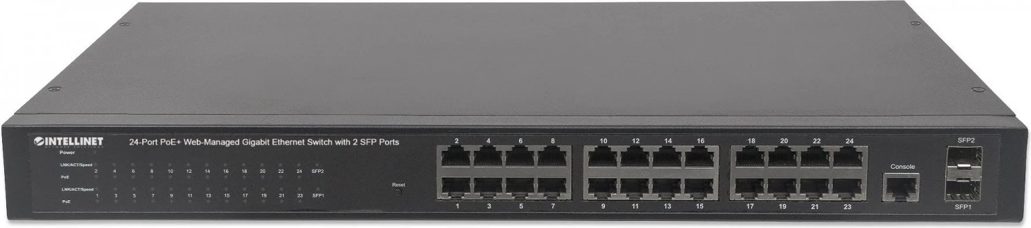 Switch Intellinet 560559, 24 porte Gigabit POE+, 2x SFP