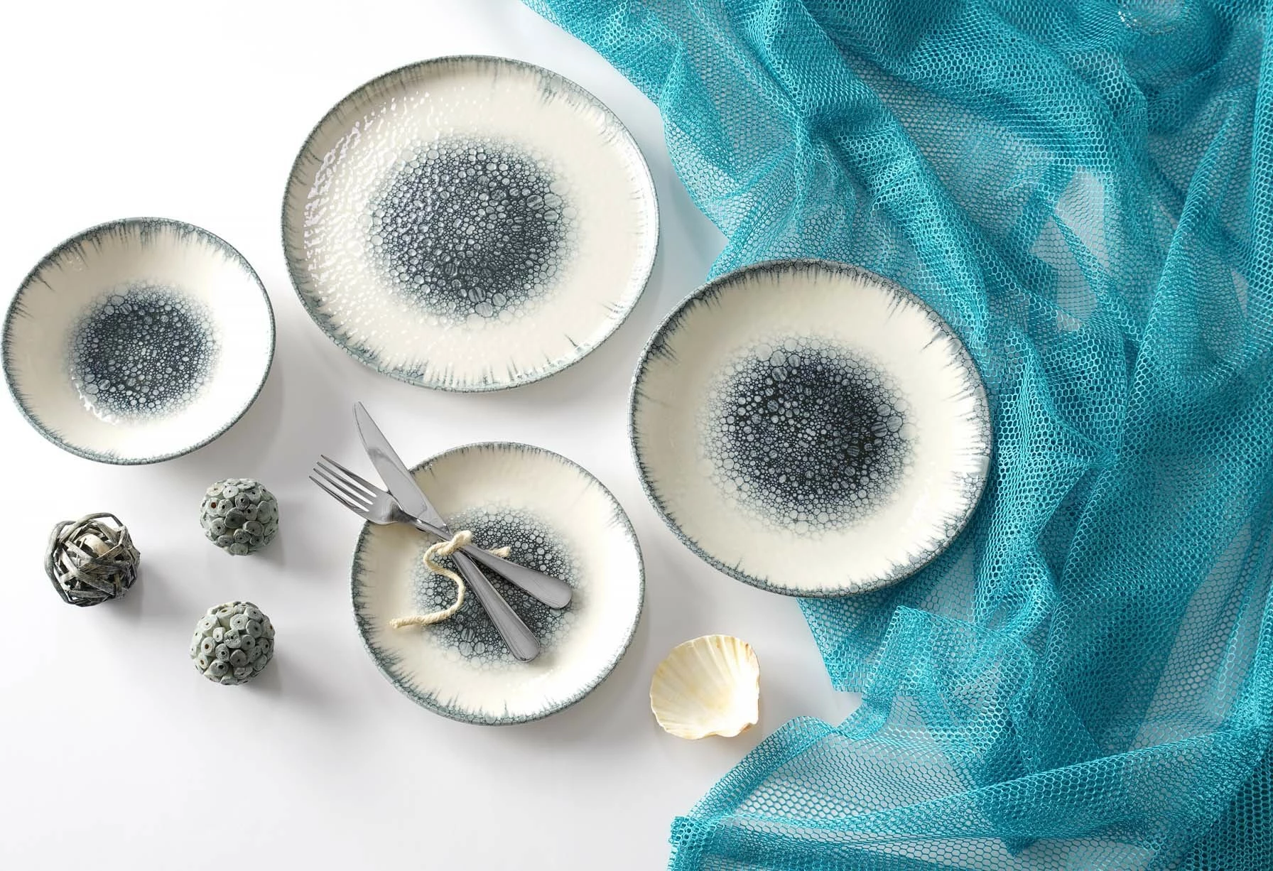 Pjatë e sheshtë Fine Dine Infinity ø210 mm porcelan, gri, set 6 copë