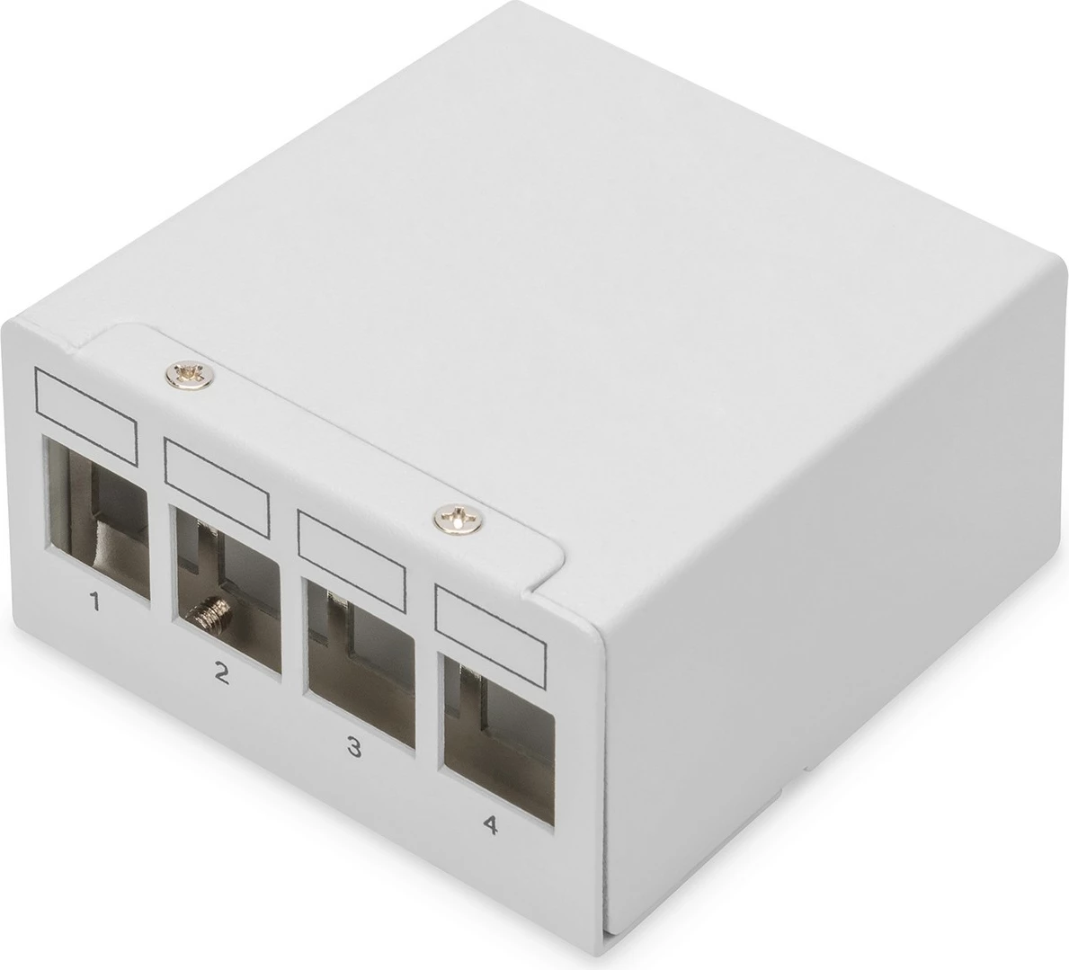 Patchpanel Digitus 4-portë, kasë çeliku, montim në mur, gri