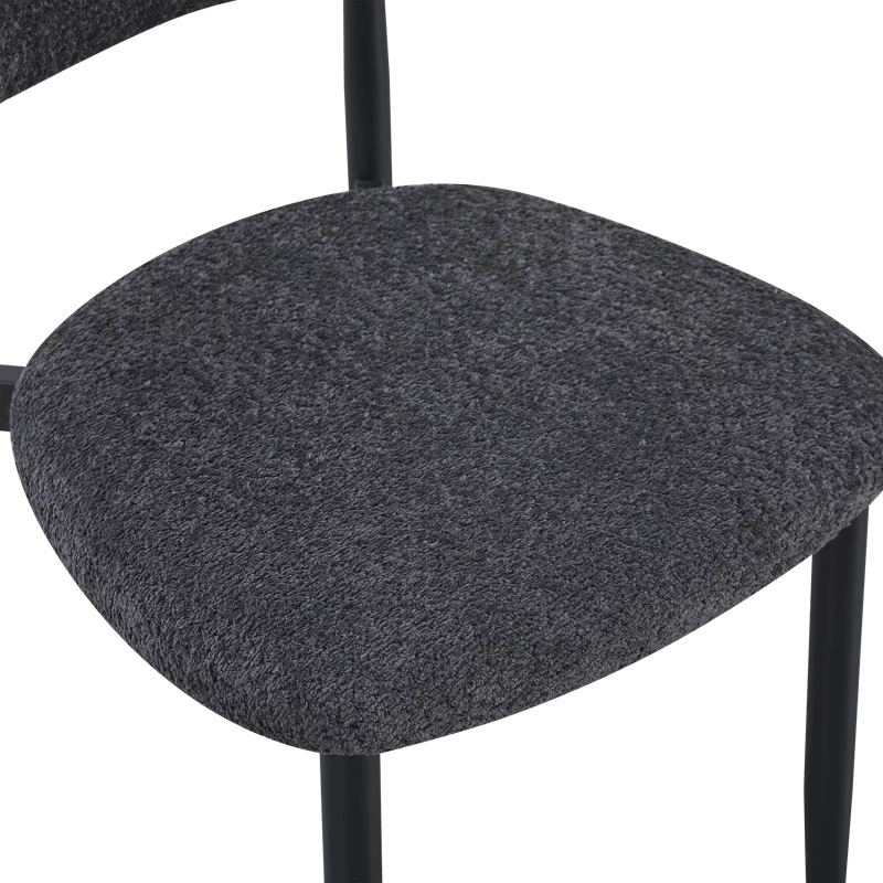 Karrige Folegio, ngjyrë antraciti, këmbë të zeza, 50x57x79.5cm