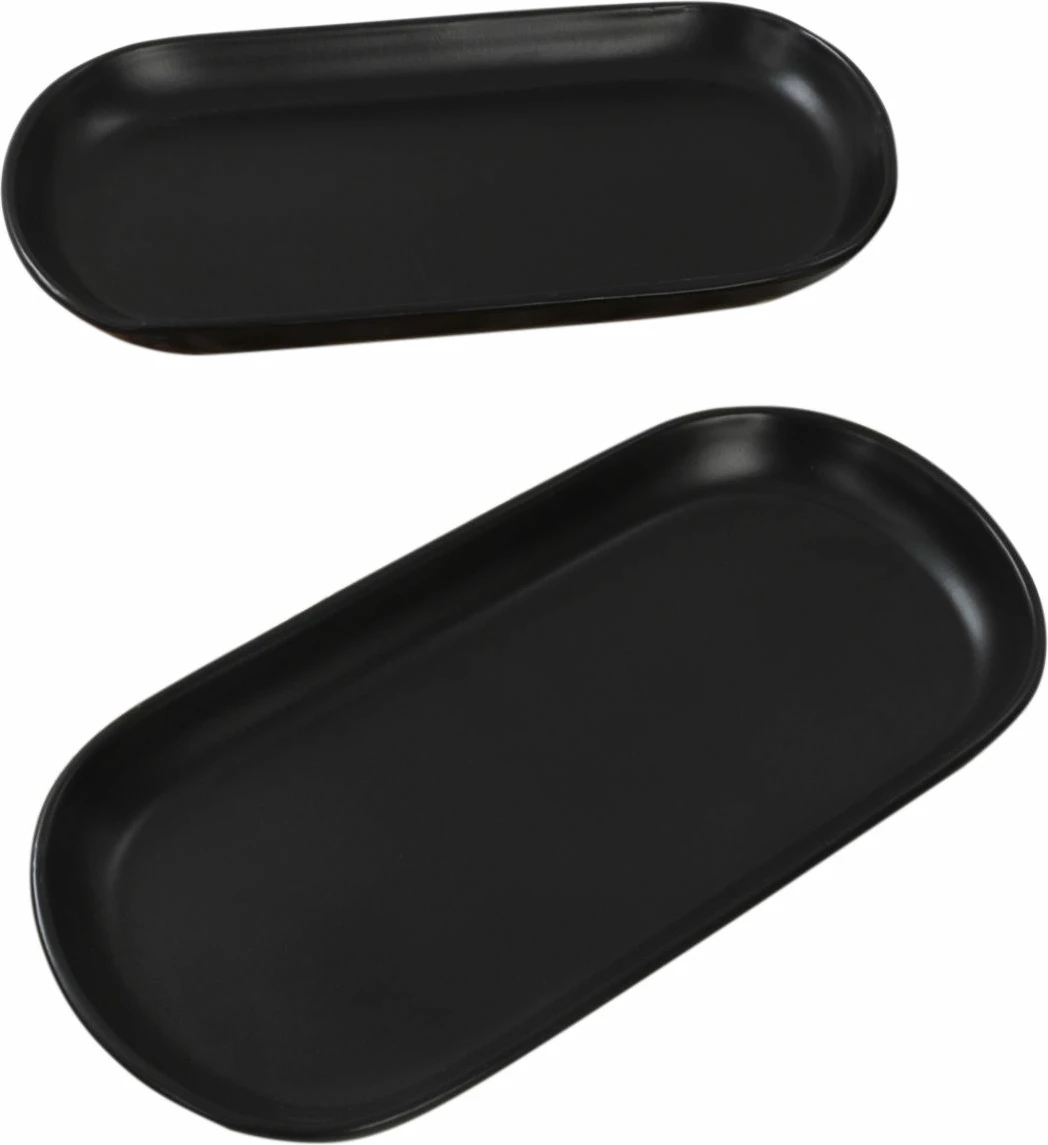 Set pjatash servirëse (2 copë), ngjyrë e zezë mat, Hermia Concept, ST080102F956A000000MAKYK00