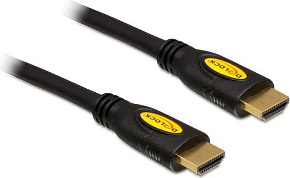 Kabllo HDMI DeLOCK 83737, 0.5 m, 4K Ultra HD, High Speed me Ethernet, e zezë