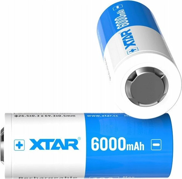 Bateri Li-Ion Xtar 26650-6000PCM 6000mAh 3.7V me mbrojtje PCM, 1 copë