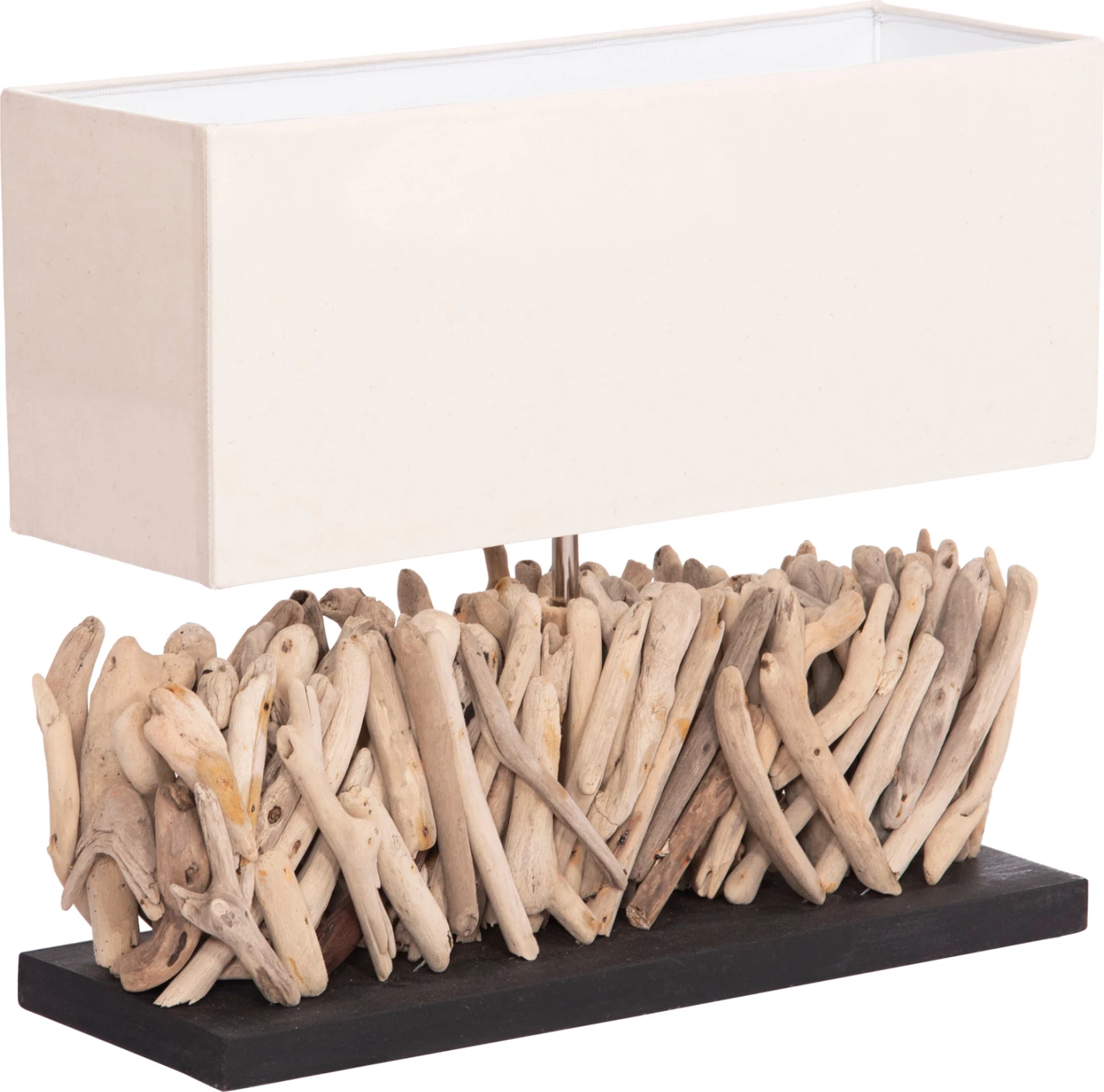 Llambë tavoline drejtkëndore TWIGGY FH4434 dru i sjellë nga deti & kapak i bardhë 56x16.5x43Hcm