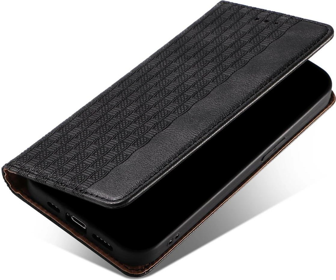 Mbështjellës Hurtel Magnet Strap Case për Samsung Galaxy S22+, me portofol, litar dore, e zezë