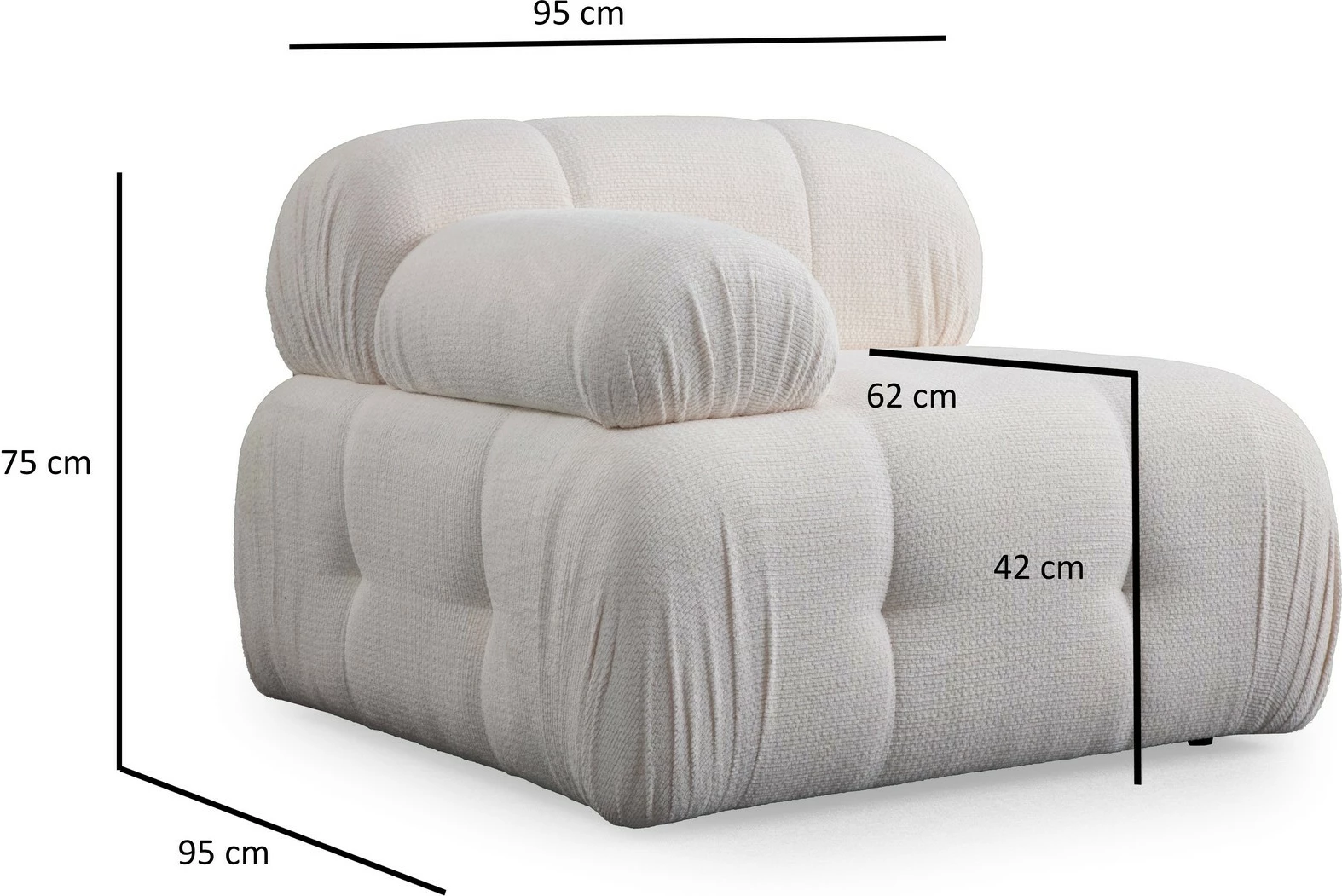 Kënd-sofa Atelier del Sofa, Petite 2, e bardhë