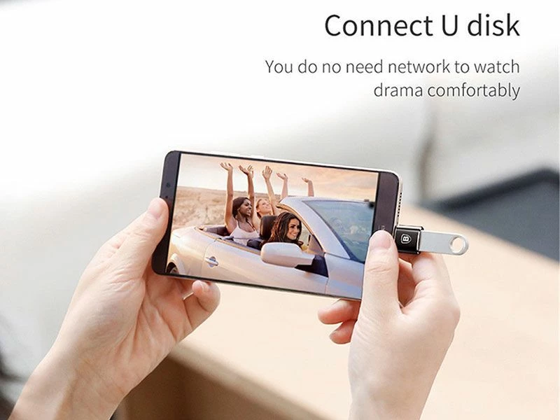 Adapter Baseus 27625-uniw USB-A në USB-C, USB 2.0, OTG, 2.4A, i zi