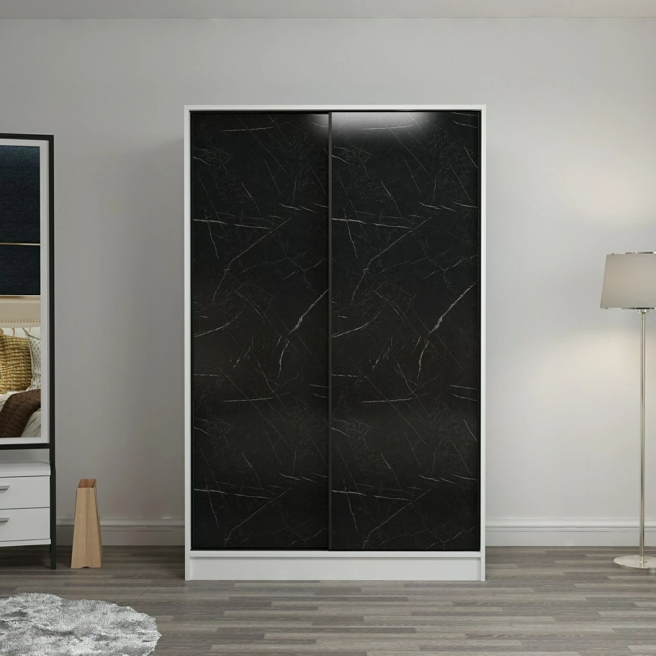 Dollap Skye Decor, ngjyrë e bardhë dhe gur, 2312