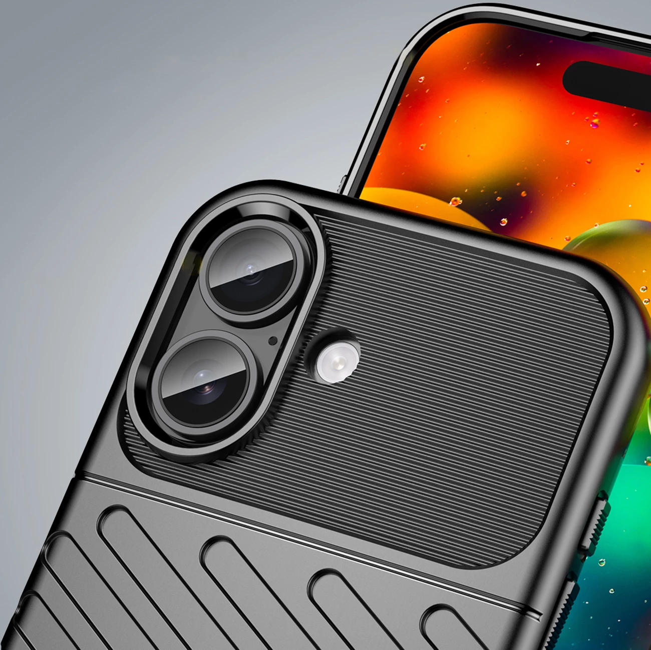 Mbështjellës Hurtel Thunder Case për iPhone 17, TPU, i zi