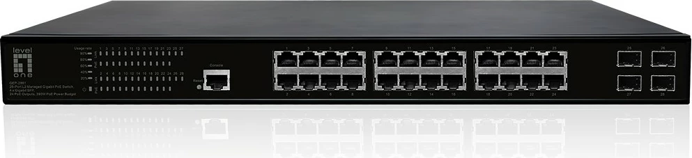 Switch LevelOne GEP-2861, L2, Gigabit Ethernet, PoE, 1U