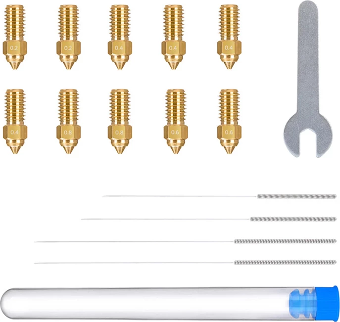 Set grykash tunxhi Elegoo Neptune 4/4 Pro 50.204.0060, 0.2/0.4/0.6/0.8 mm, set 10 copë
