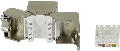 Modul Keystone Synergy21 RJ45 CAT6A 500MHz, short, me kapëse kablli, argjend
