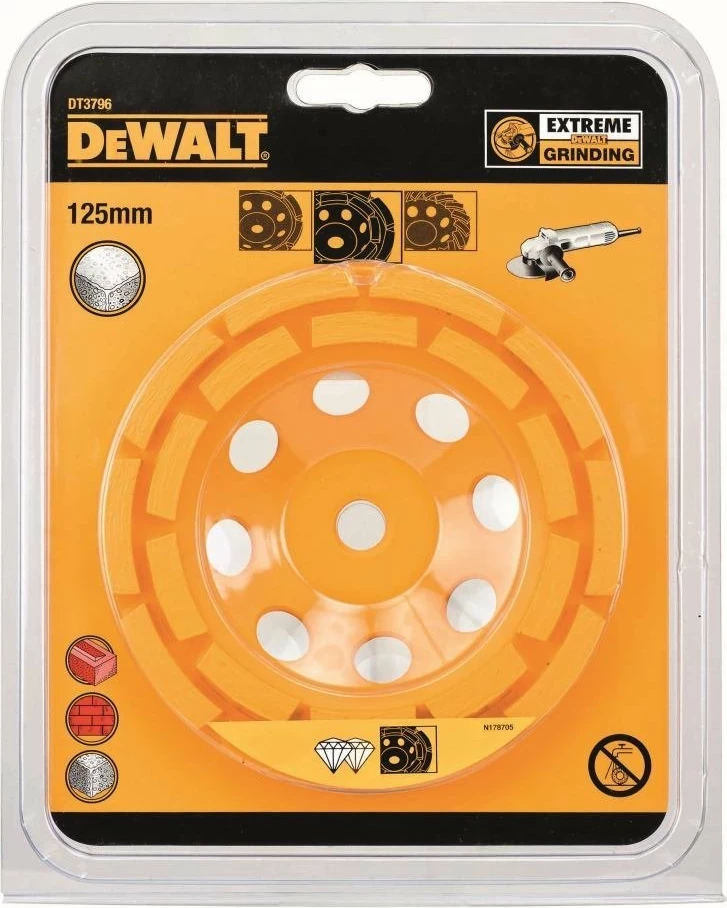 Diskë bluarëse diamanti DeWalt DT3796 125 mm, dy-rreshtëshe