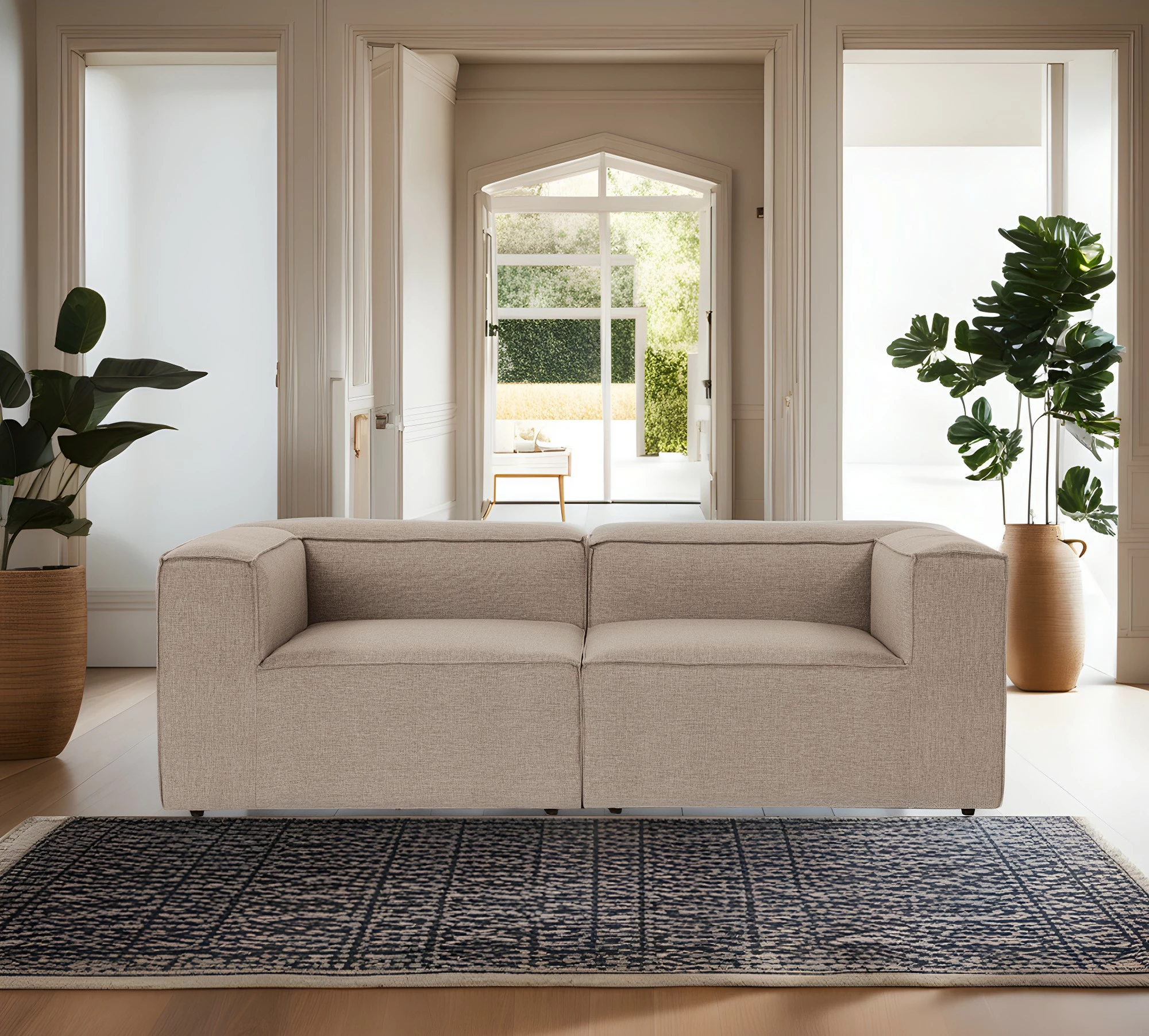 Divan dy ulëshe Atelier del Sofa, Fora, ngjyrë kafe, 2 pjesë