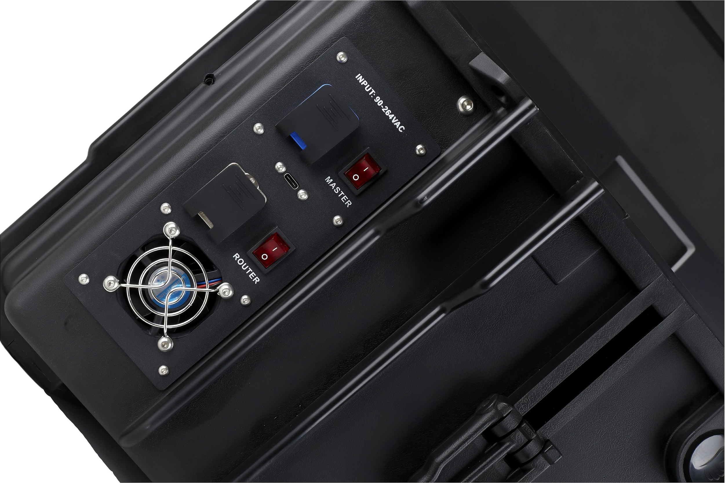 Kufert karikimi DEQSTER KT16S USB-C, për 16 iPad/Tablet, karikim & sinkronizim, zezë/tyrkiz