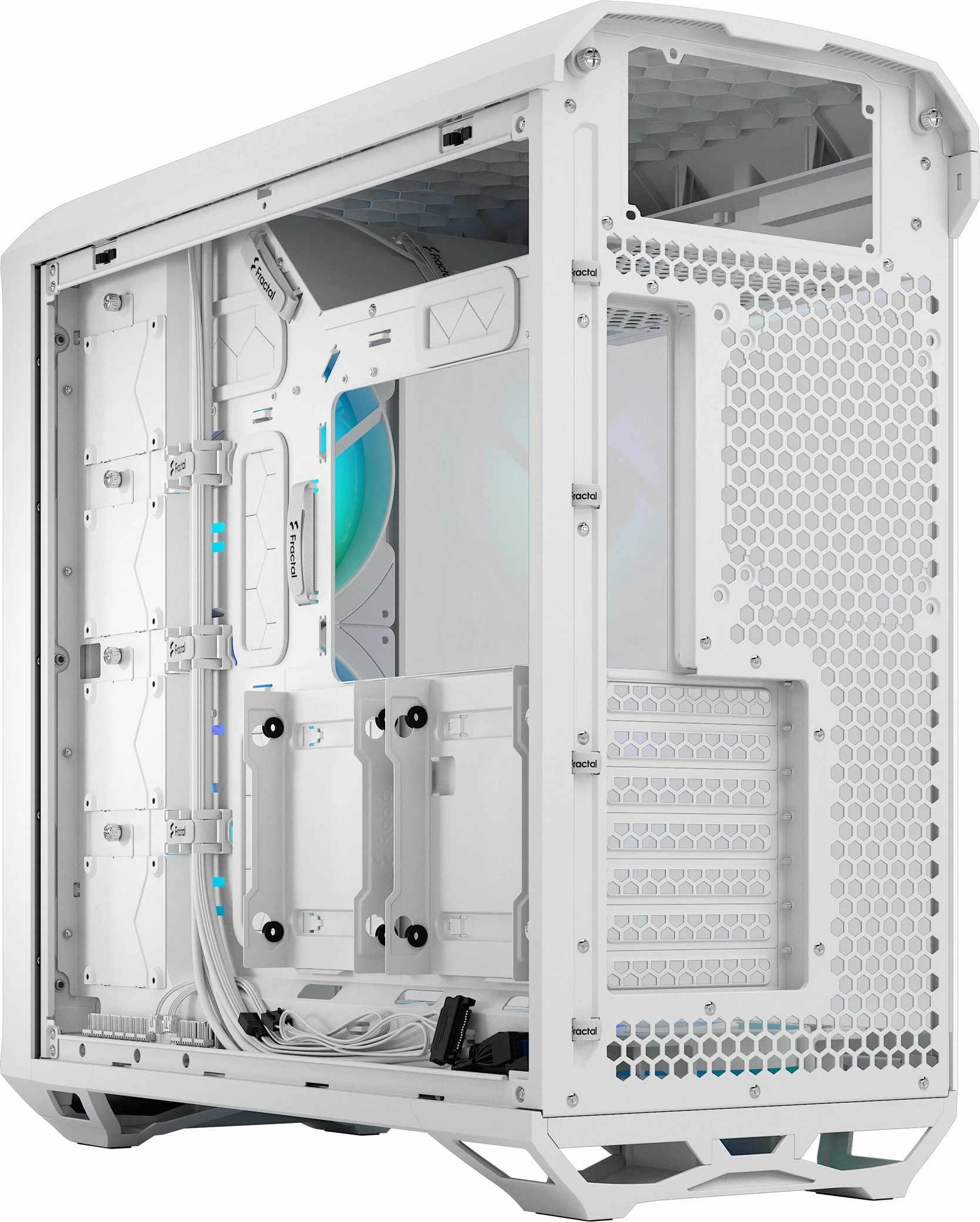 Kasë Fractal Design Torrent RGB TG Clear Tint (FD-C-TOR1A-07) Full Tower ATX/eATX, 5 ventilatorë, USB-C, e bardhë