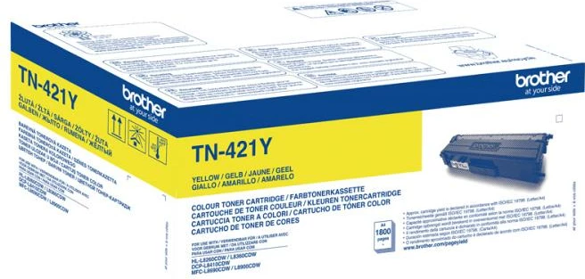 Toner Brother TN-421Y, rendiment 1,800 faqe, i verdhë