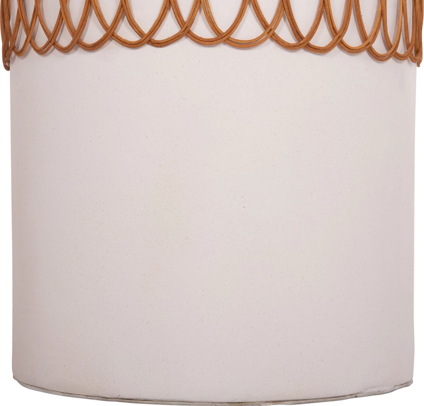 Tavolinë e rrumbullakët për ngrënie PRILEP, fibër-cement, e bardhë, ratan, FH18159.02, 60x76.5cm