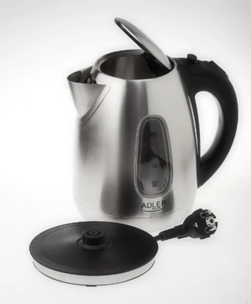 Çajnik elektrik ADLER AD1223 1.7L 2200W inox, argjend/zezë